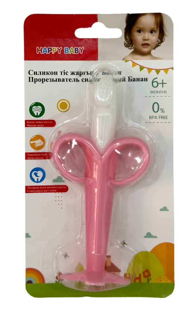 ПРОРЕЗЫВАТЕЛЬ СИЛИКОНОВЫЙ БАНАН 6+ HAPPY BABY
